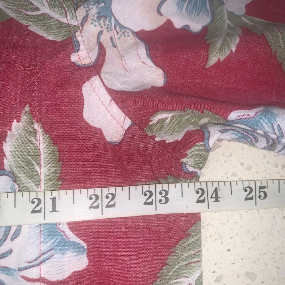 Cooke Street Honolulu Mens Medium Red Floral Hibiscus Cotton Hawaiian Shirt - Picture 4 of 5